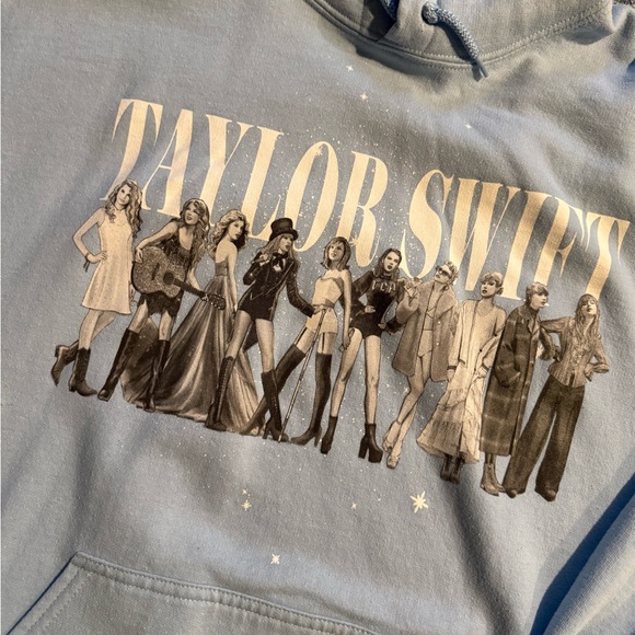Taylor swift light blue eras collection hoodie size large - Picture 3 of 7